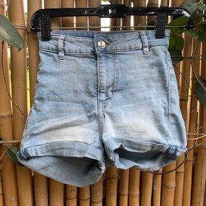 Light Jean high waisted shorts